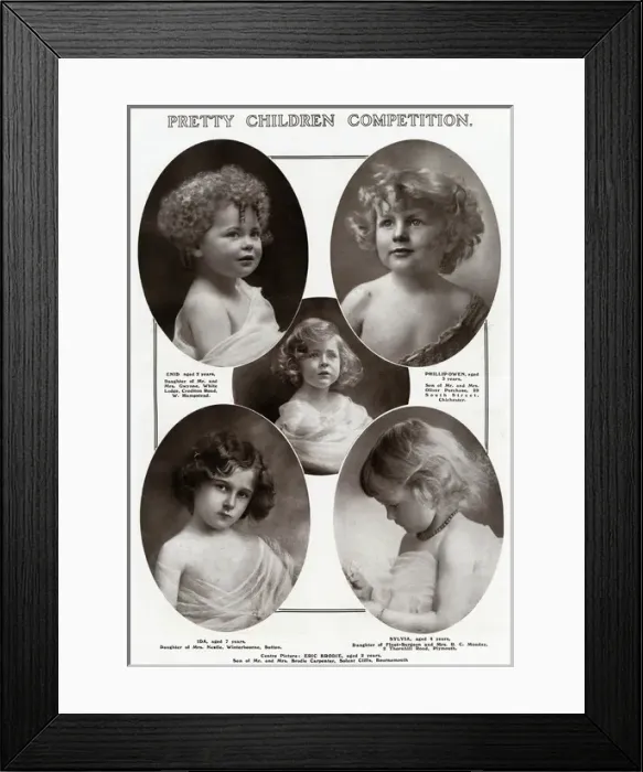 Framed Print : Edwardian childrens competition 1909 Framed Print : Edwardian childrens competition 1909
