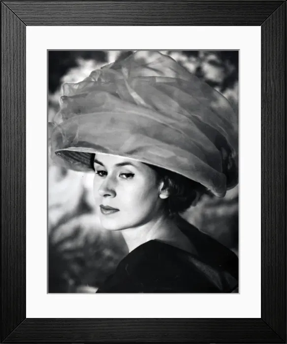 Framed Print : Beautiful woman wearing Cecil Beaton-style hat Framed Print : Beautiful woman wearing Cecil Beaton-style hat