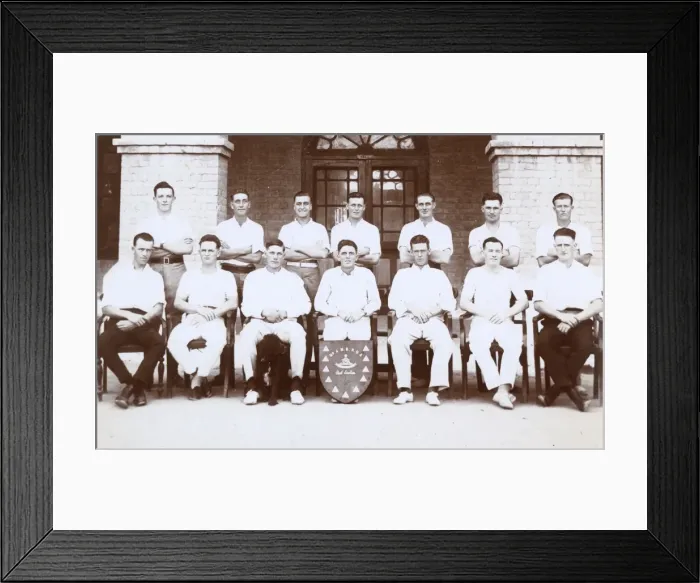Framed Print : Group photo, No. 4 Mountain Battery RGA cricket team, India Framed Print : Group photo, No. 4 Mountain Battery RGA cricket team, India