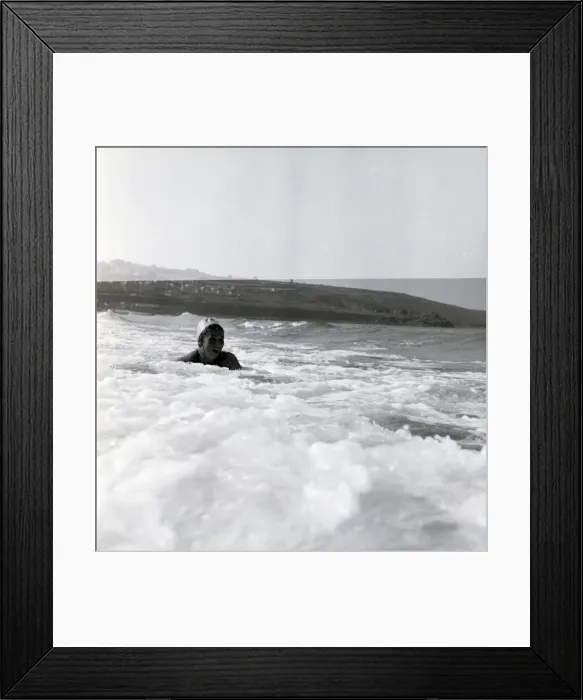 Framed Print : Girl in the Cornish surf Framed Print : Girl in the Cornish surf