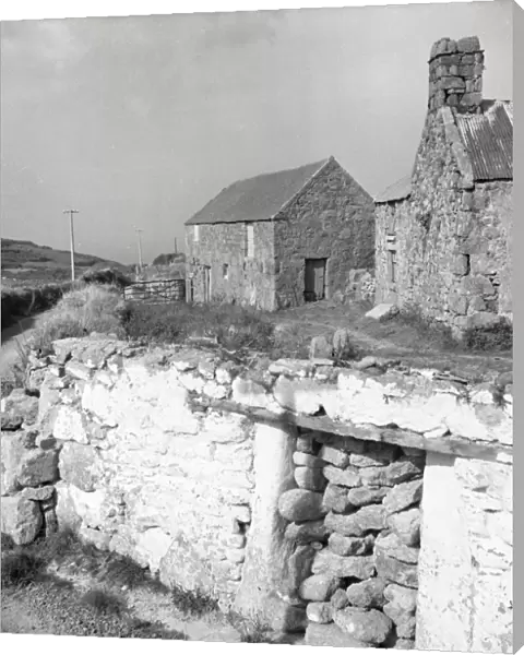 Cornish stone farmhouse and lane