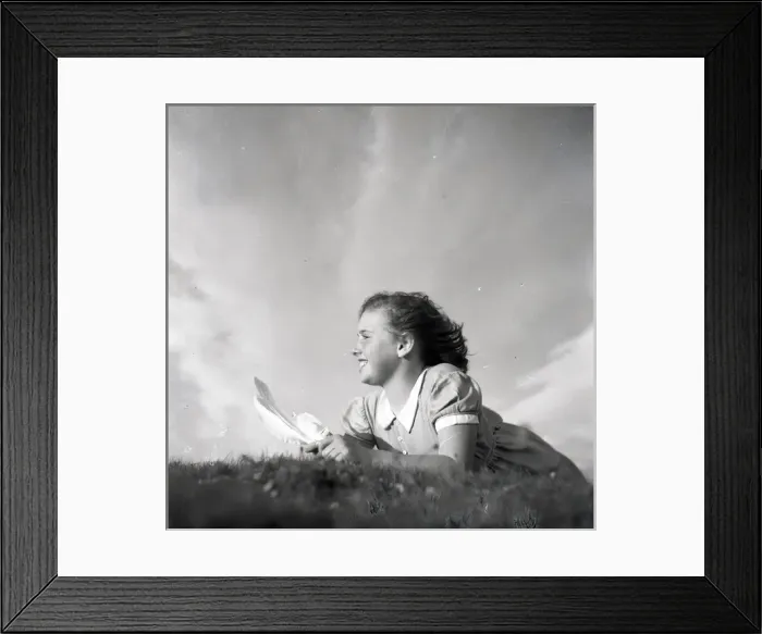 Framed Print : Girl on a hillside Framed Print : Girl on a hillside