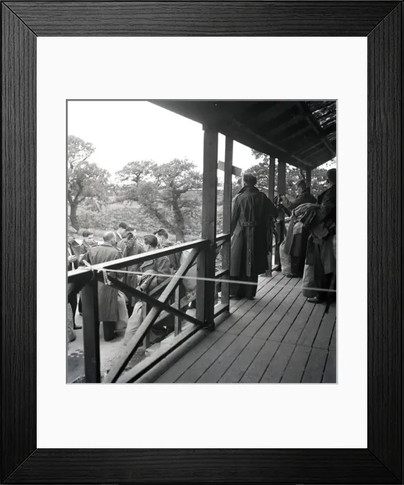 Framed Print : Group of men setting off somewhere Framed Print : Group of men setting off somewhere
