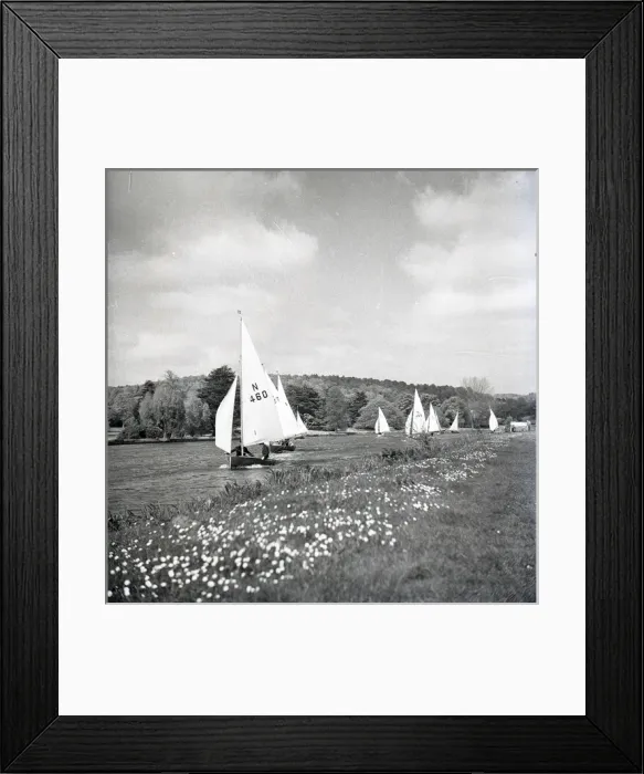 Framed Print : National 12 sailing dinghies on a Devon river Framed Print : National 12 sailing dinghies on a Devon river