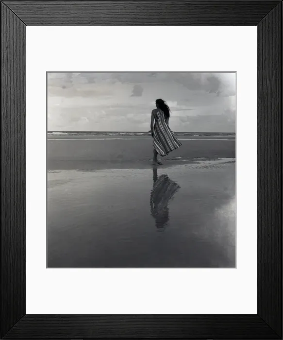 Framed Print : Woman on a twilight beach Framed Print : Woman on a twilight beach