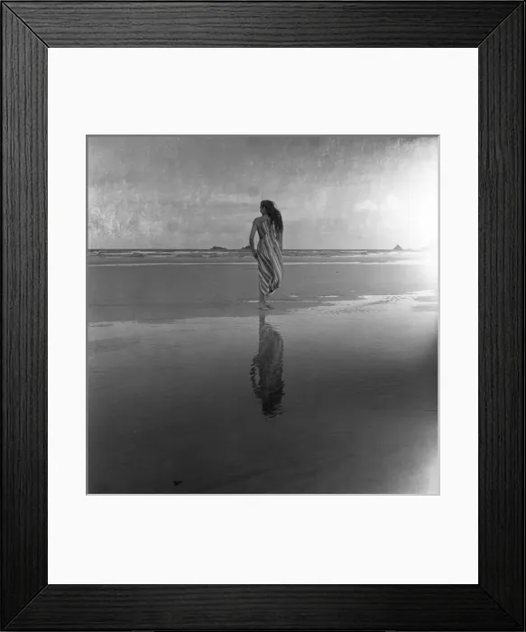 Framed Print : Woman on a twilight beach Framed Print : Woman on a twilight beach