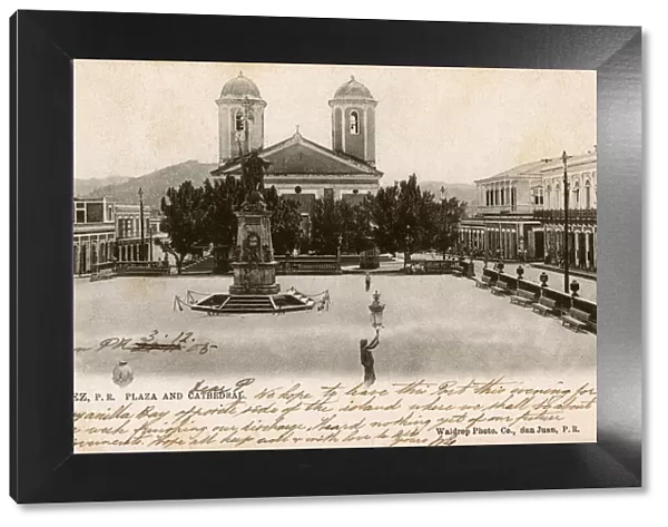 Plaza Colon and Cathedral, Mayaguez, Puerto Rico