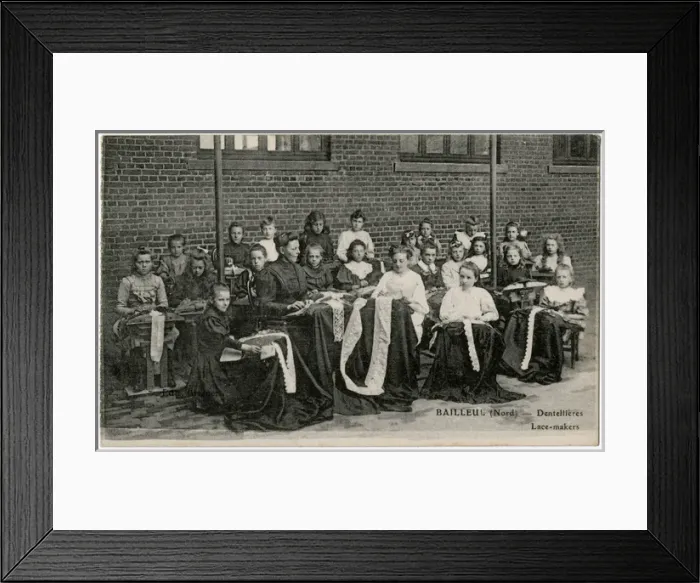 Framed Print : Lacemaking at Bailleau, Nord department, Northern France Framed Print : Lacemaking at Bailleau, Nord department, Northern France
