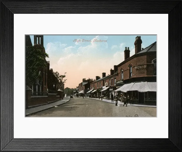 Framed Print : High Street, Harborne, Birmingham, West Midlands