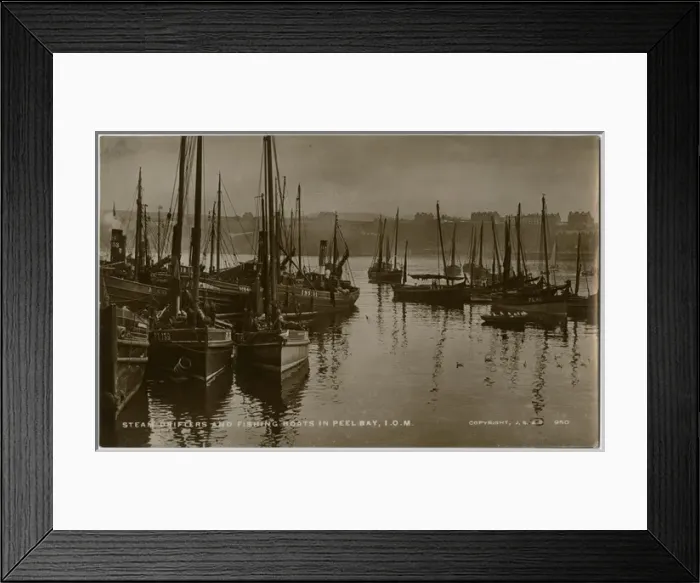 Framed Print : Isle of Man - Peel Bay - Steam Drifters and Fishing boats Framed Print : Isle of Man - Peel Bay - Steam Drifters and Fishing boats