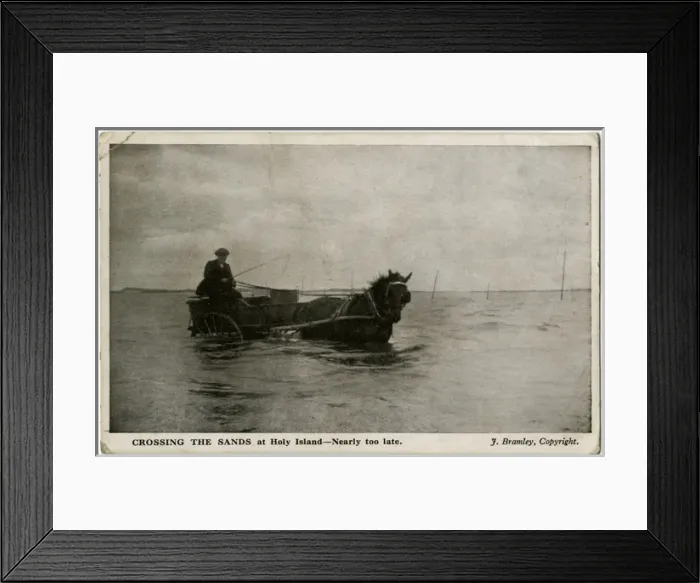 Framed Print : The Holy Island of Lindisfarne - Crossing the Sands by cart Framed Print : The Holy Island of Lindisfarne - Crossing the Sands by cart