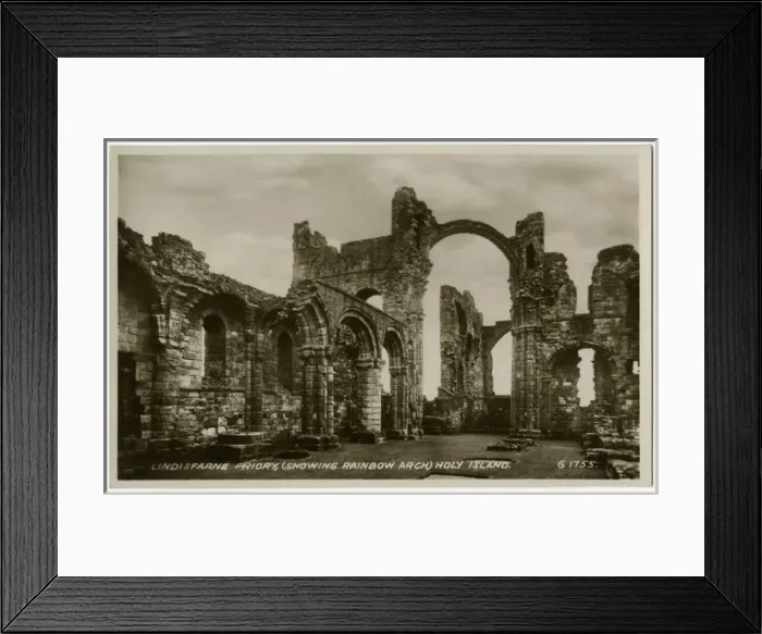 Framed Print : The Holy Island of Lindisfarne - Priory ruins - Rainbow arch Framed Print : The Holy Island of Lindisfarne - Priory ruins - Rainbow arch