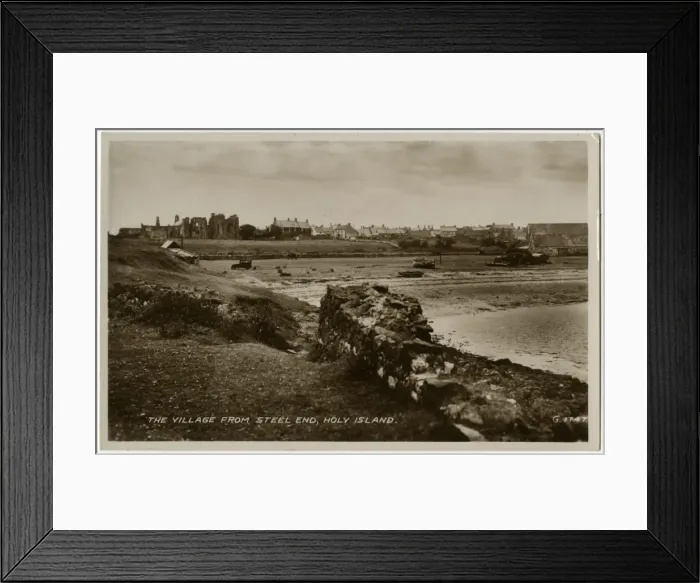 Framed Print : The Holy Island of Lindisfarne - The Village from Steel End Framed Print : The Holy Island of Lindisfarne - The Village from Steel End