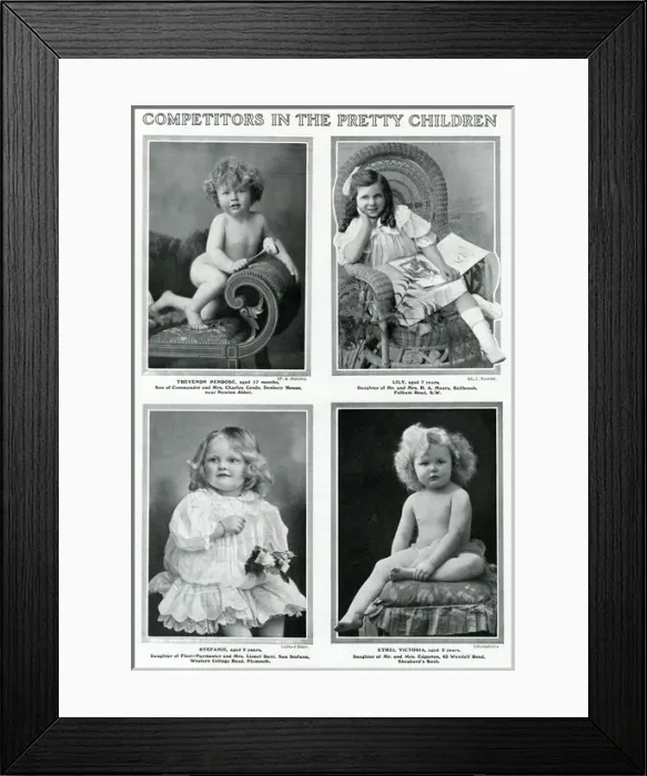 Framed Print : Edwardian childrens competition 1909 Framed Print : Edwardian childrens competition 1909