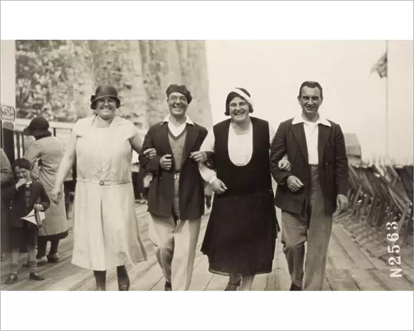 Quartet of friends on holiday in Margate, 1930s