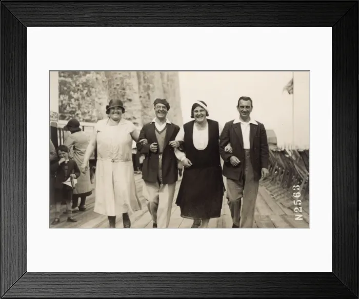 Framed Print : Quartet of friends on holiday in Margate, 1930s Framed Print : Quartet of friends on holiday in Margate, 1930s