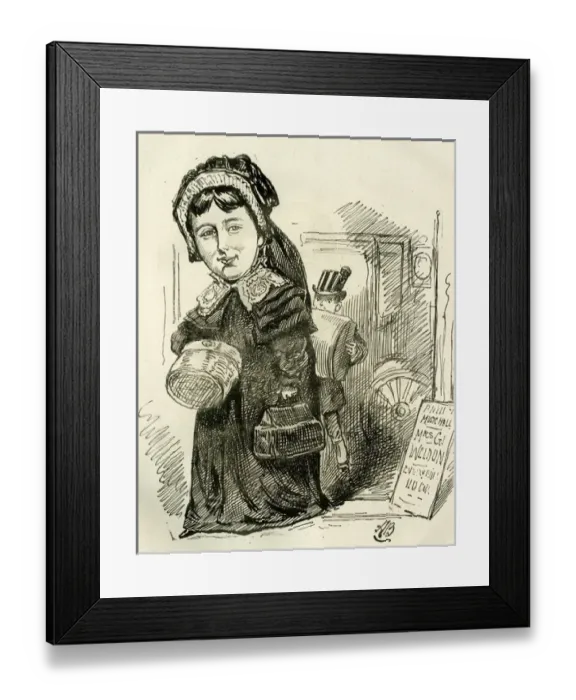 Framed Print : Cartoon, Mrs Weldon in her latest role Framed Print : Cartoon, Mrs Weldon in her latest role