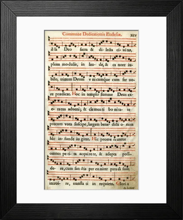 Framed Print : Page of music, Commune Dedicationis Ecclesiae Framed Print : Page of music, Commune Dedicationis Ecclesiae