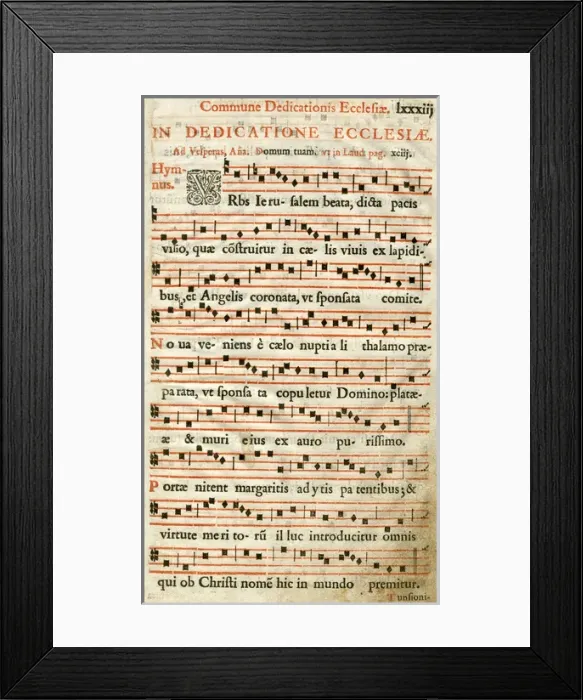 Framed Print : Page of music, Commune Dedicationis Ecclesiae Framed Print : Page of music, Commune Dedicationis Ecclesiae