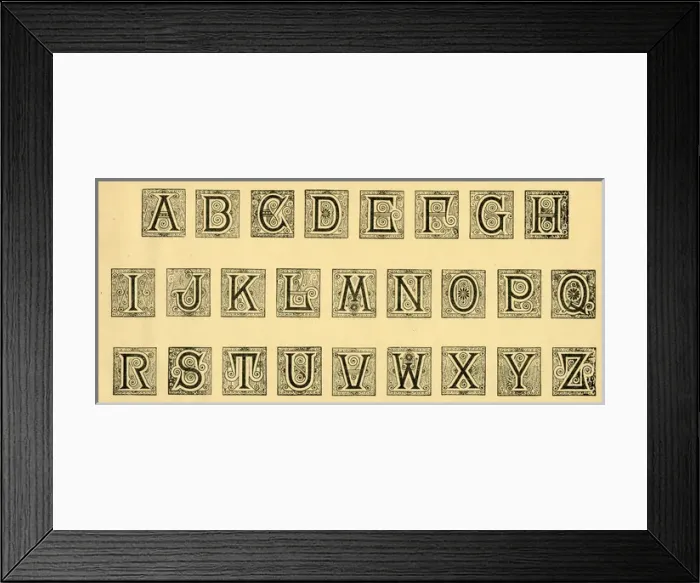 Framed Print : Alphabet initials A-Z Framed Print : Alphabet initials A-Z