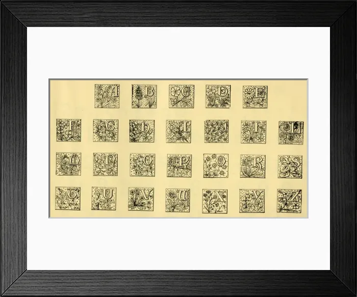Framed Print : Floral alphabet A-Z Framed Print : Floral alphabet A-Z