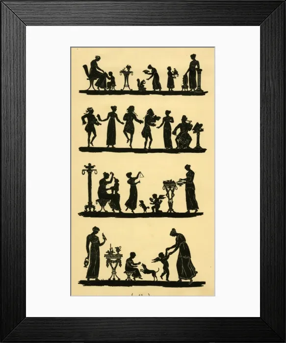 Framed Print : Decorative silhouette designs Framed Print : Decorative silhouette designs