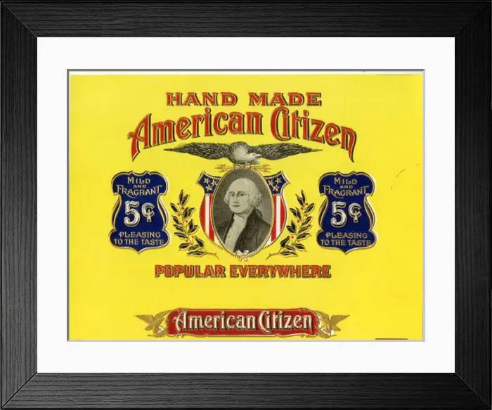 Framed Print : Label design, American Citizen tobacco Framed Print : Label design, American Citizen tobacco