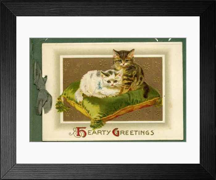 Framed Print : Christmas card, Hearty Greetings Framed Print : Christmas card, Hearty Greetings
