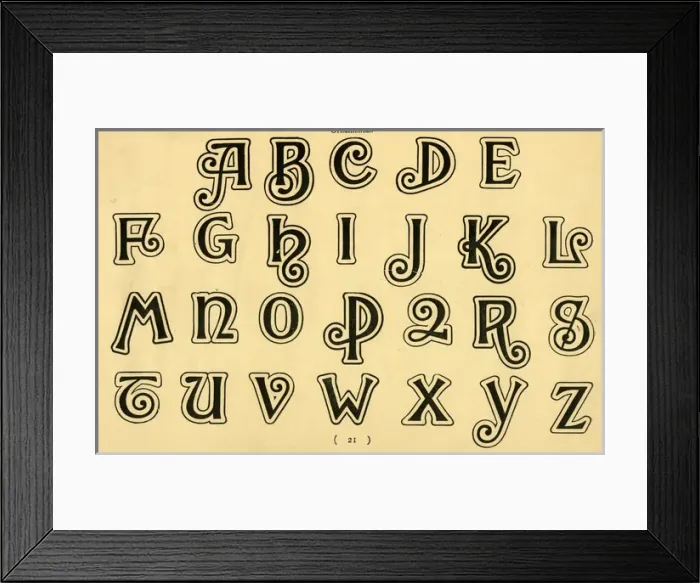 Framed Print : Ornamental ornate alphabet, upper case A-Z Framed Print : Ornamental ornate alphabet, upper case A-Z