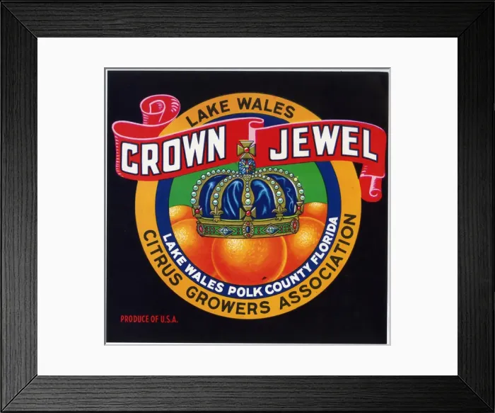Framed Print : Label design, Crown Jewel citrus fruit, Florida, USA Framed Print : Label design, Crown Jewel citrus fruit, Florida, USA