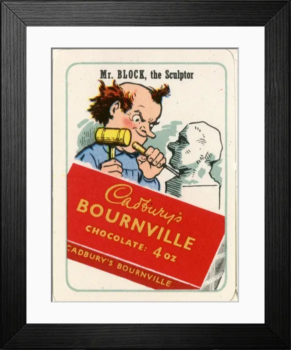 Framed Print : Cadburys Happy Families - Mr Block Framed Print : Cadburys Happy Families - Mr Block