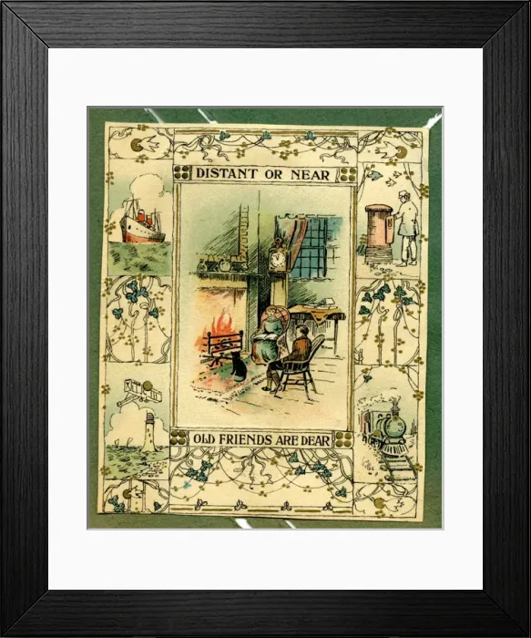 Framed Print : Greetings card, Distant or Near, Old Friends are Dear Framed Print : Greetings card, Distant or Near, Old Friends are Dear