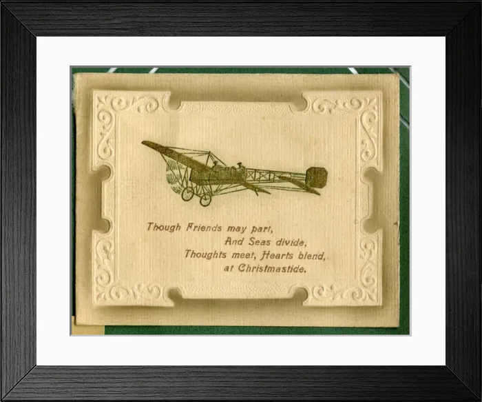 Framed Print : Christmas card, early aeroplane Framed Print : Christmas card, early aeroplane