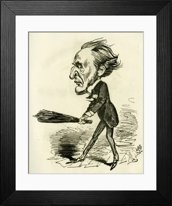 Framed Print : Cartoon, Lord Cairns annoyed by his sons debts Framed Print : Cartoon, Lord Cairns annoyed by his sons debts