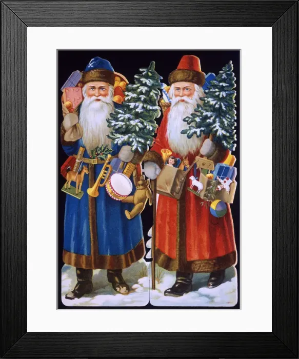Framed Print : Two Victorian scraps, Father Christmas Framed Print : Two Victorian scraps, Father Christmas