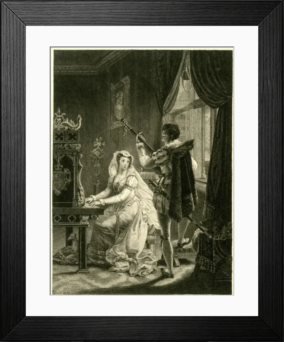 Framed Print : Mary Queen of Scots and Chatelar (or Rizzio) Framed Print : Mary Queen of Scots and Chatelar (or Rizzio)