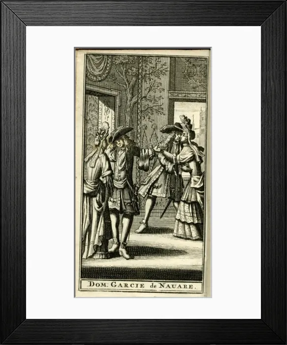 Framed Print : Scene from Molieres play, Dom Garcie de Navarre Framed Print : Scene from Molieres play, Dom Garcie de Navarre