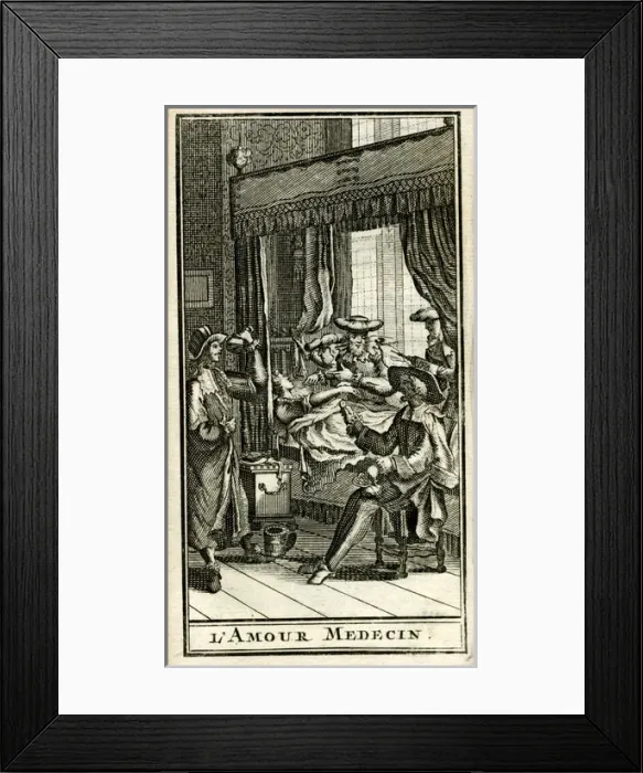 Framed Print : Scene from Molieres play, L Amour Medecin Framed Print : Scene from Molieres play, L Amour Medecin