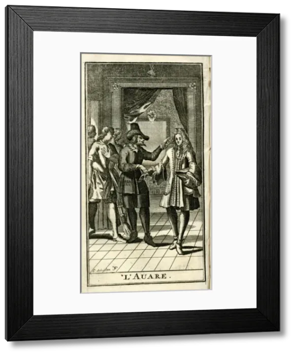 Framed Print : Scene from Molieres play, L Avare Framed Print : Scene from Molieres play, L Avare