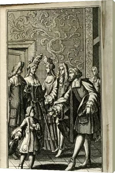 Scene from Molieres play, La Comtesse d Escarbagnas