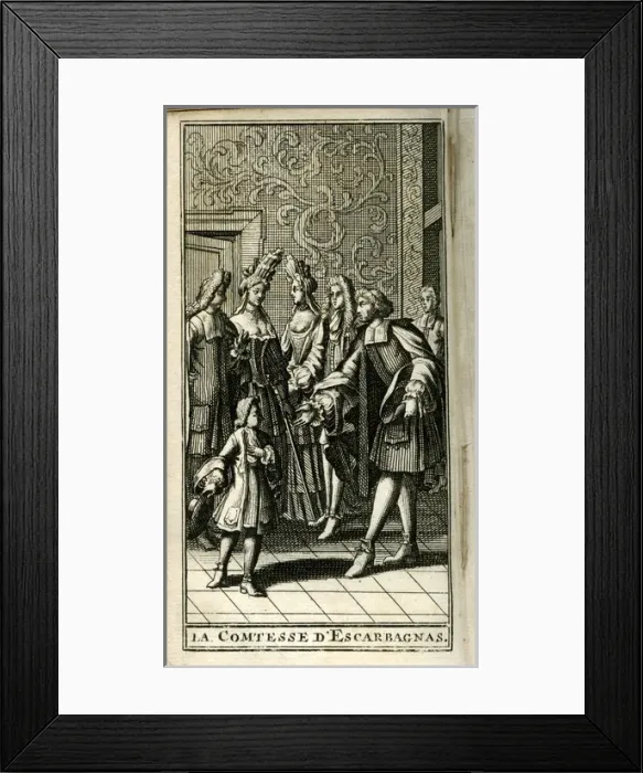 Framed Print : Scene from Molieres play, La Comtesse d Escarbagnas Framed Print : Scene from Molieres play, La Comtesse d Escarbagnas