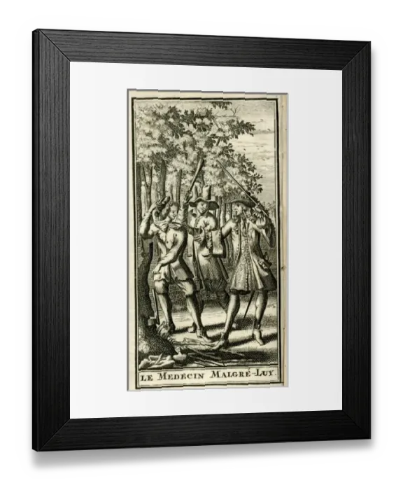 Framed Print : Scene from Molieres play, Le Medecin Malgre Lui Framed Print : Scene from Molieres play, Le Medecin Malgre Lui