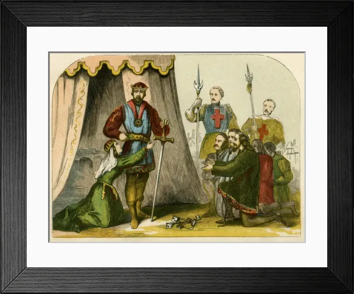 Framed Print : Queen Philippa interceding for the burghers of Calais Framed Print : Queen Philippa interceding for the burghers of Calais