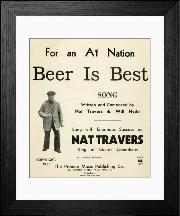 Framed Print : Music cover, For an A1 Nation Beer is Best Framed Print : Music cover, For an A1 Nation Beer is Best