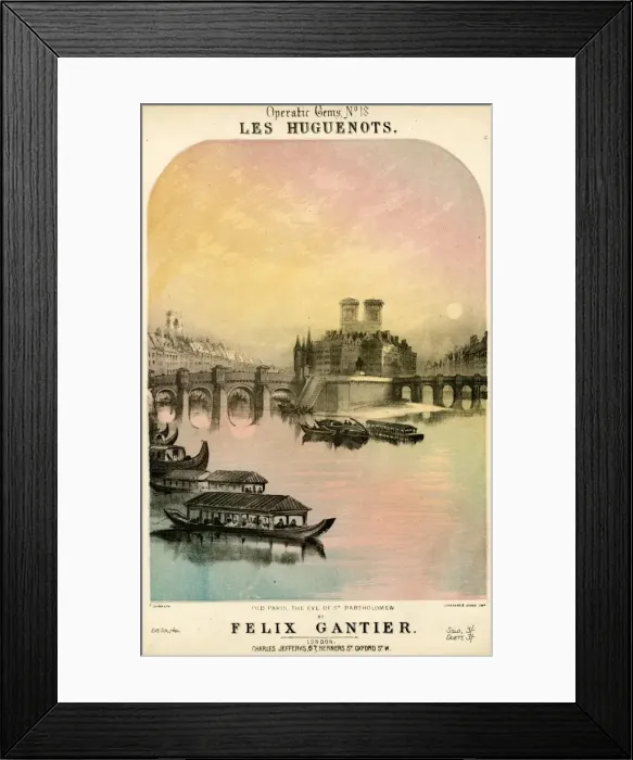 Framed Print : Music cover, Les Huguenots Framed Print : Music cover, Les Huguenots