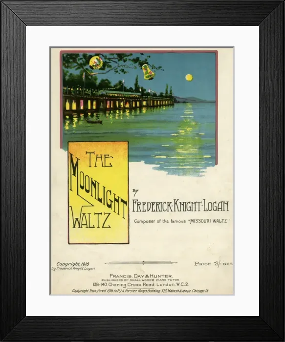 Framed Print : Music cover, The Moonlight Waltz Framed Print : Music cover, The Moonlight Waltz