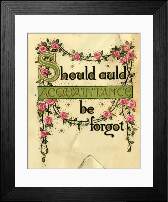 Framed Print : New Year Card, Should Auld Acquaintance be forgot Framed Print : New Year Card, Should Auld Acquaintance be forgot