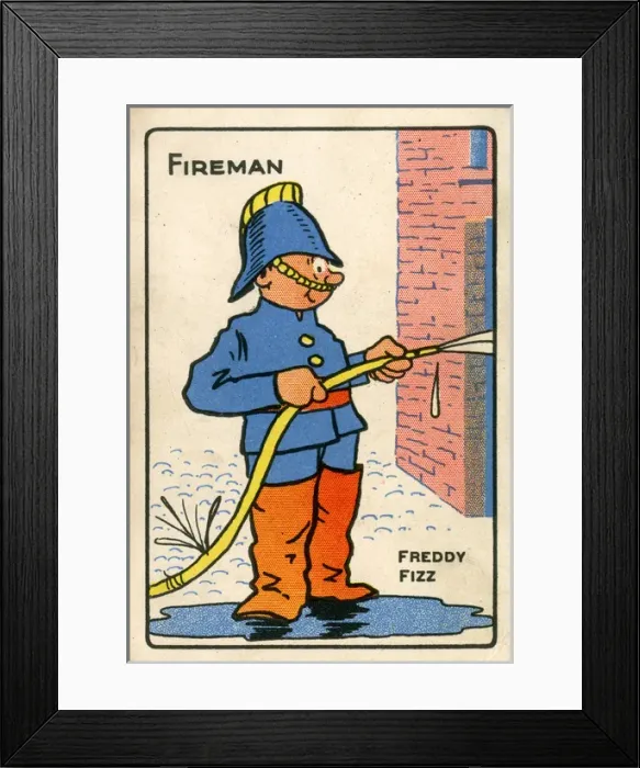 Framed Print : Snap Playing Cards - Fireman - Freddy Fizz Framed Print : Snap Playing Cards - Fireman - Freddy Fizz