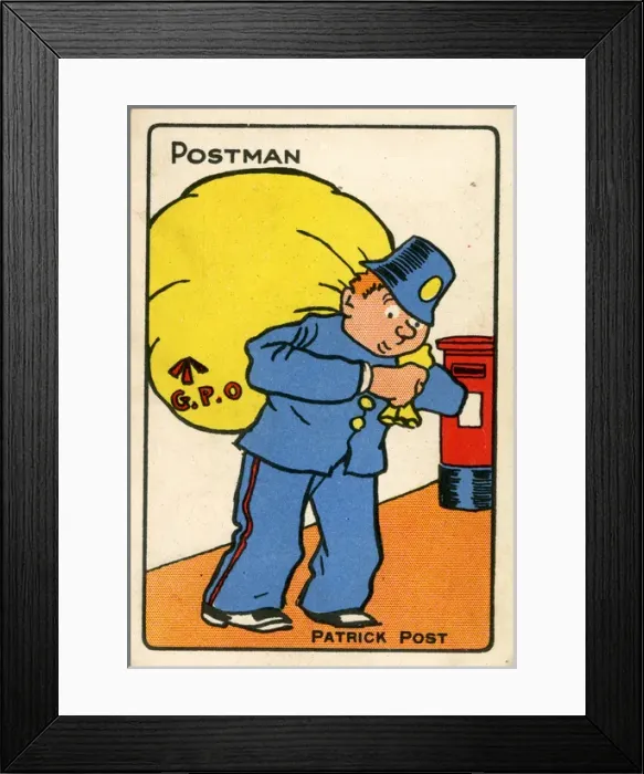 Framed Print : Snap Playing Cards - Postman - Patrick Post Framed Print : Snap Playing Cards - Postman - Patrick Post