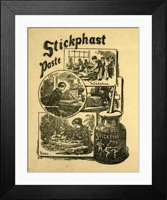 Framed Print : Advertisement for Stickphast Paste Framed Print : Advertisement for Stickphast Paste
